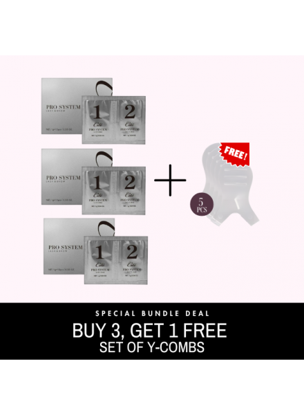 3-Keratin Lash Lift Set - First & Second Pro System (10 Sachet Sets) + Free Lift Up Comb Y