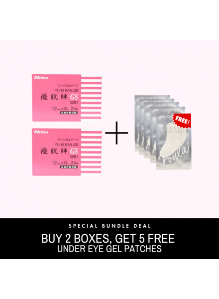 2-Yukiban GS Tape (1 box/24 rolls)  + Free 5 Under Eye Gel Patches
