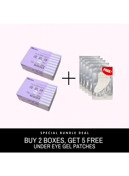 2-Yu-ki Ban Alpha Tape (1 Box/24 rolls) + Free 5 Under Eye Gel Patches