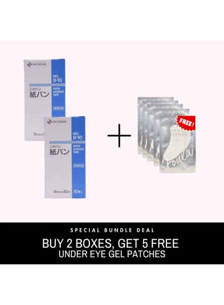 2-Paper Adhesive Tape Smooth Surface (1 box/10 rolls) + Free 5 Under Eye Gel Patches