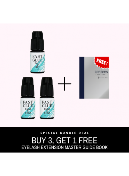 3-Fast Glue Butyl & Ethyl + Free Eyelash Extension Master Guide Book