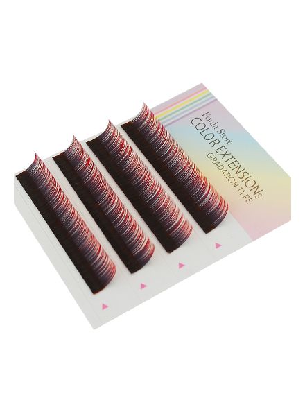 Color Lashes 4 Lines Ombre Red
